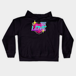 Cute Gamer Love Power UP! Pixel Style Kids Hoodie